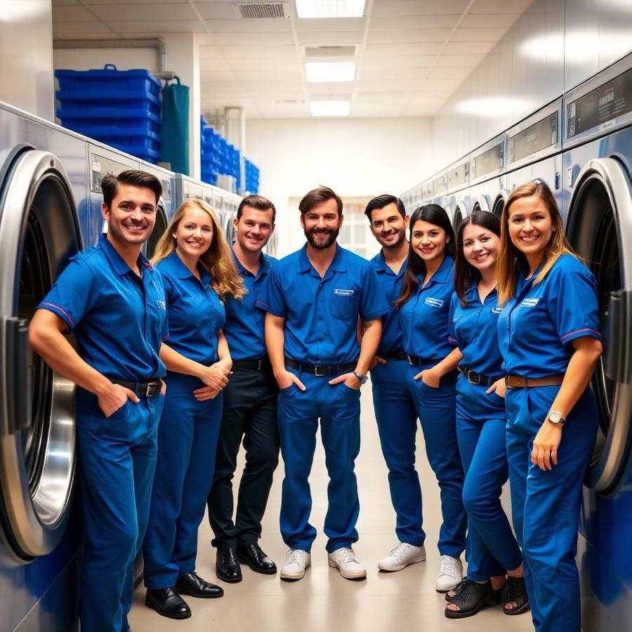 Professional laundry team